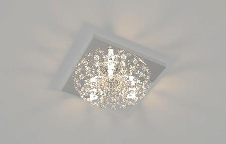 Imagem de Plafon Lustre de Cristal Legitimo Quadrado 23cm Lavabo Corredor Hall Sala Loft