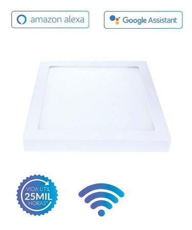 Imagem de Plafon Painel Quadrado Sobrepor 18w Inteligente Smart Wi-fi