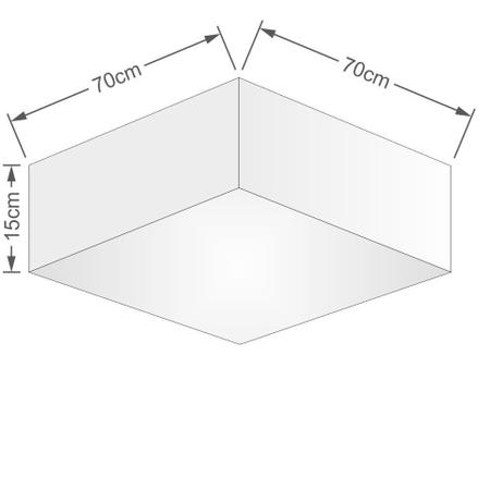 Imagem de Plafon Para Sala de Jantar Quadrado SJ-3056 Cúpula Cor Algodão Crú