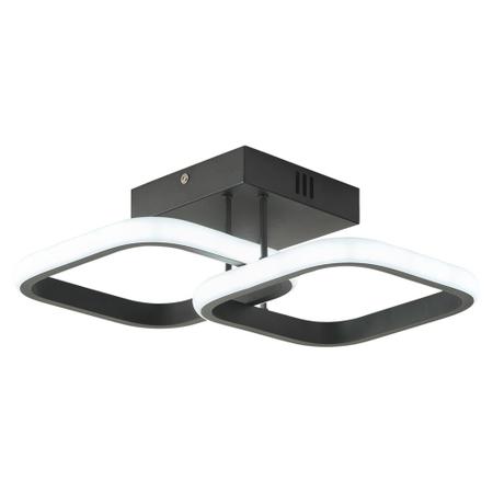 Imagem de Plafon Selene Quadrado Preto 37cm Led 20W 3 em 1 Bivolt