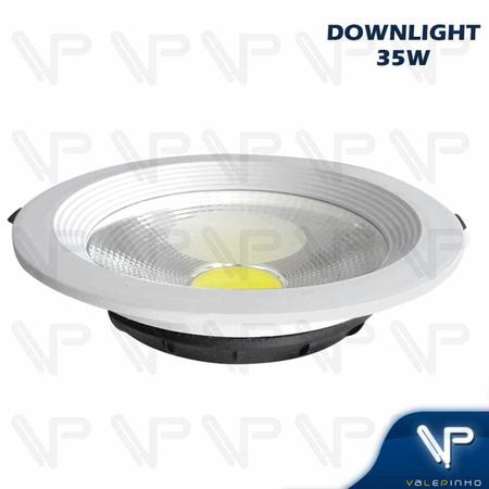 Imagem de Plafon spot downlight led cob 35w embutir redondo 6500k(branco frio) bivolt