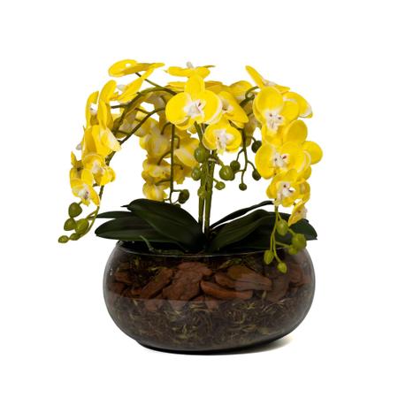 Imagem de Planta Artificial Para Sala Decorativa Orquídea Super Realista
