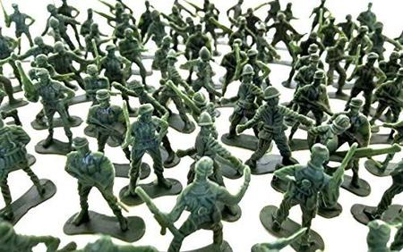 Imagem de Plástico clássico sortido soldados de brinquedo, figuras de ação de soldado de brinquedo (144 Piece Pack)
