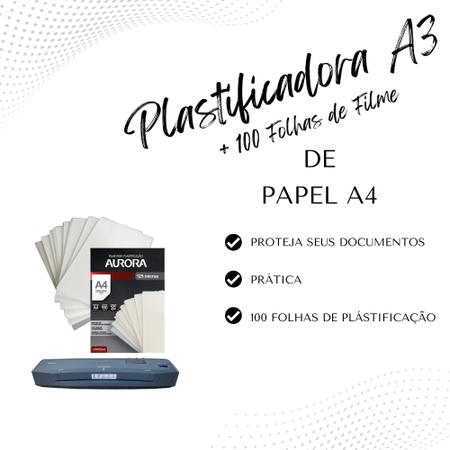 Plastificadora A3 Portátil + 100 Plásticos Para Plástificação A4 - ChTech -  Plastificadora - Magazine Luiza