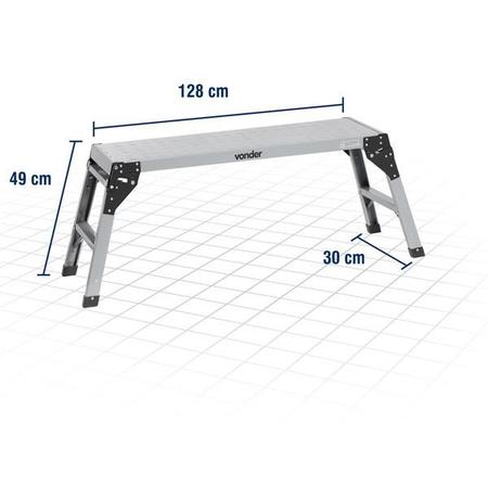 Plataforma Metalica Dobrável 150kg - Vonder Imagem de Plataforma Metalica Dobrável 150kg - Vonder