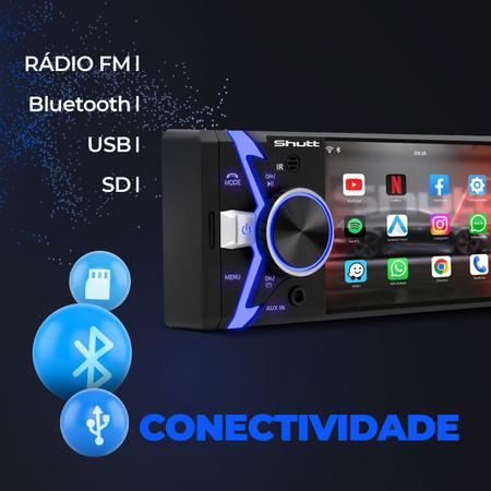 Imagem de Player MP3 MP4 MP5 Shutt Los Angeles 4" Espelha Android IOS FM USB SD P2 Bluetooth