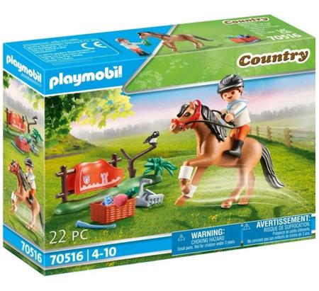Imagem de Playmobil Country Fazenda - Pôneis Cavalo Connemar -22 peças