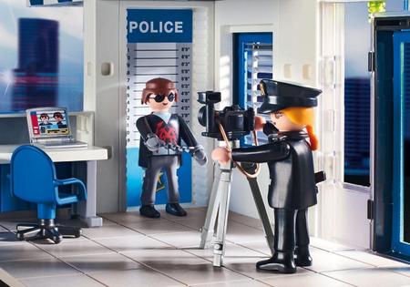 Imagem de Playmobil Delegacia Posto Policial Helicóptero E Carro De Polícia