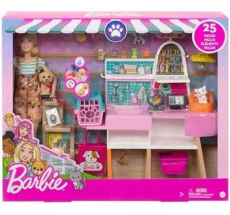 Playset Barbie Pet Shop Completo 25 Peças Mattel Grg90 - Playsets