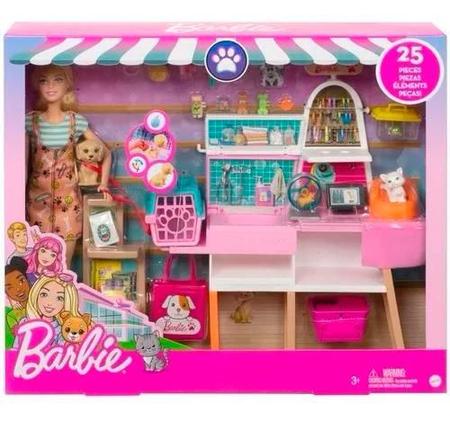 Playset Barbie Pet Shop Completo 25 Peças Mattel Grg90 - Playsets