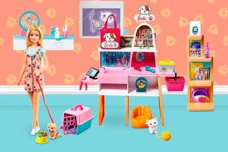 Playset Barbie Pet Shop Completo 25 Peças Mattel Grg90 - Playsets