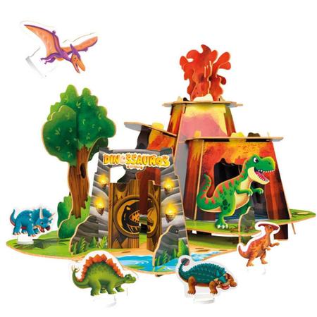 Jogo Educativo Dino Park 3d 43 Pecas em Madeira Ciabrink - Jogos Educativos  - Magazine Luiza