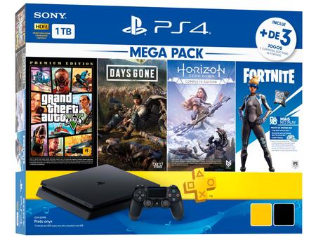 Playstation 4 (PS4 PRO, 01 TB) com 25 Jogos + Garantia