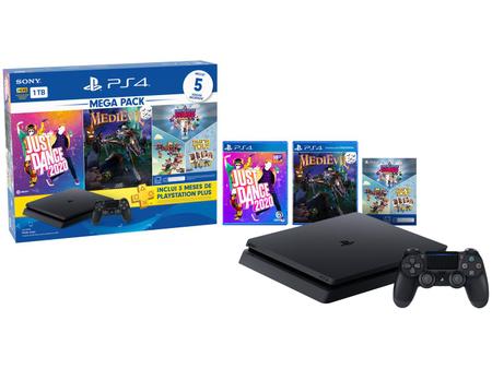 Ps4 com Jogo e Dois Controles  Console de Videogame Playstation