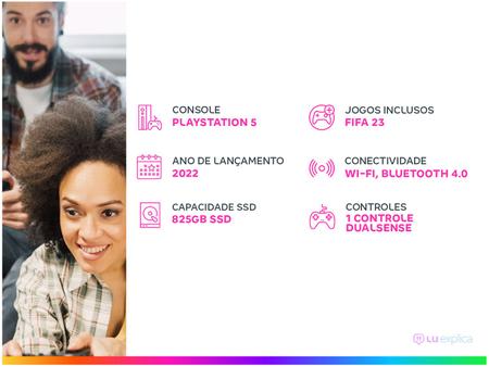 PlayStation 5 Edição Digital 2022 825GB 1 Controle – Sony com FIFA