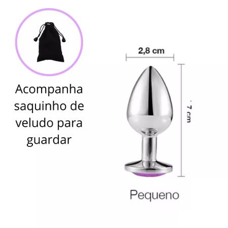 Imagem de Plug Anal em Aço Inox com Joia + Gel Lubrificante Íntimo Kmed 50g