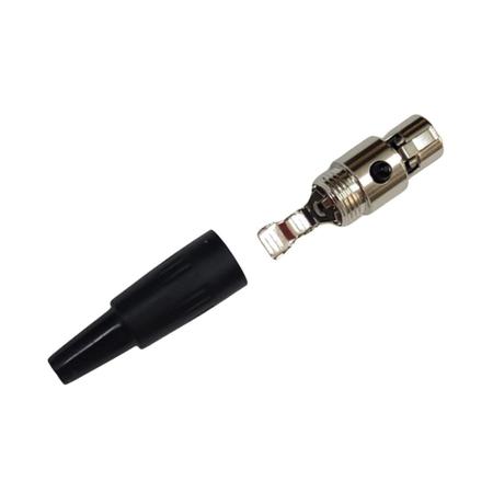 Imagem de Plug Mini Xlr Fêmea 3 Pinos Profissional Preto Hx1069