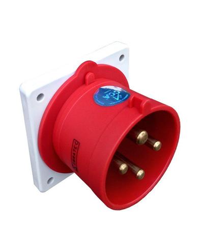 Imagem de Plugue Fixo de Embutir Industrial - 380V Vermelho