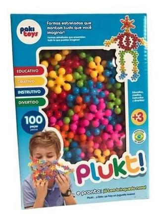 Brinquedo Blocos De Montar Plukt 100 Pecas Poki Toys - Paki Toys
