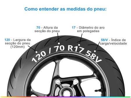 Imagem de Pneu de Moto Aro 17” Pirelli Dianteiro 120/70 58V