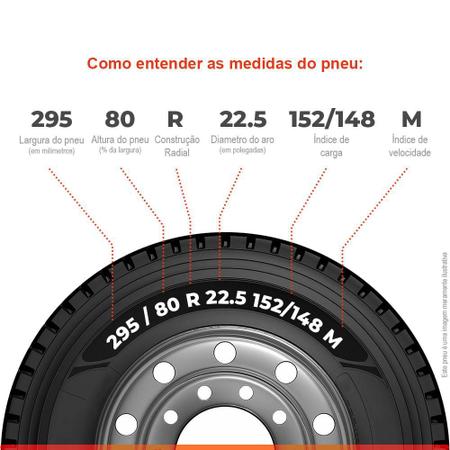 Imagem de Pneu Durable Aro 22.5 295/80r22.5 18PR 152/148M DR755 Borrachudo