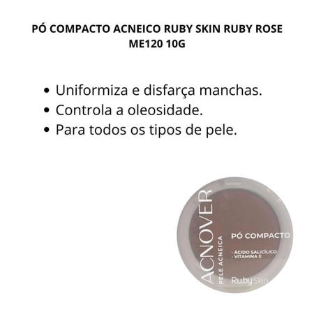 Imagem de Pó Compacto Acneico Acnover Ruby Skin Ruby Rose Me120 10g