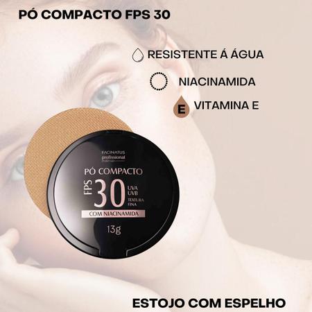 Imagem de Pó Compacto Fps 30 Médio 13G Pele Média Escura Textura Fina