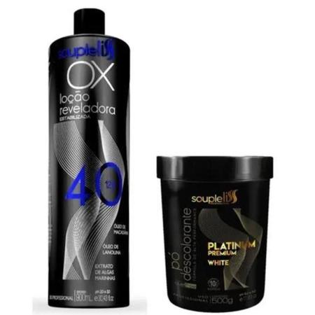 Pó Descolorante White (Branco) 500gr + Ox 900ml Souple Liss - SoupleLiss Imagem de Pó Descolorante White (Branco) 500gr + Ox 900ml Souple Liss