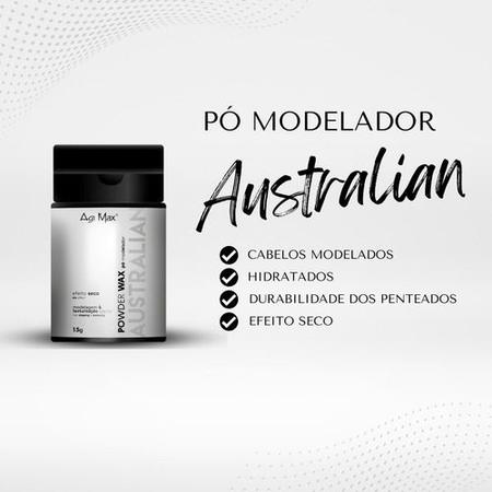 Imagem de Pó Modelador Efeito Seco Matte Australian Powder Wax Kit 3 Un 15g