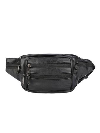 Imagem de Pochete Masculina Bolsa Cintura Motoqueiro Couro Ref 205