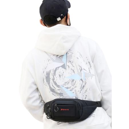 Imagem de Pochete Masculina Bolsa de Cintura Shoulder Bag Impermeável Motoqueiro Multiuso