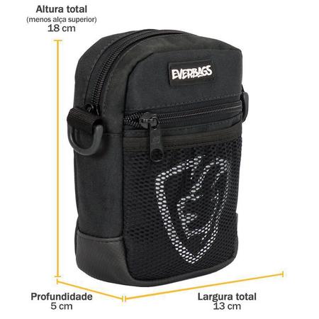 Imagem de Pochete Shoulder Bag Black Redinha Logotipo Everbags