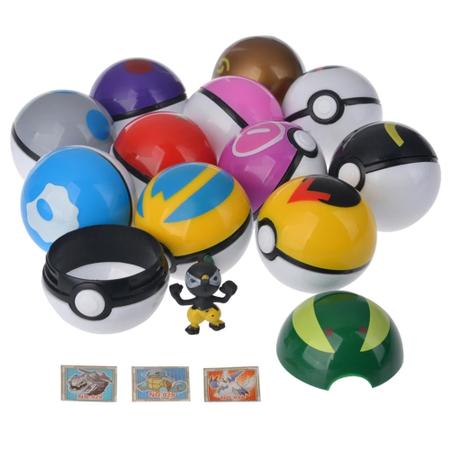 Pokebola Kit C/ 12 Pçs Bola Pokemon Pop-up Com Boneco Dentro em