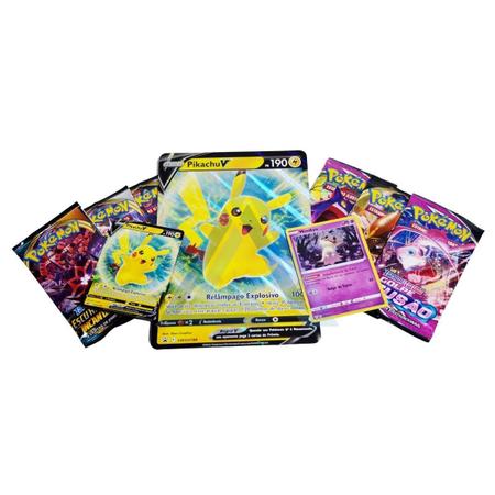 Jogo Cartas Pokemon Box Pikachu V 39 Cartas Copag - Azul