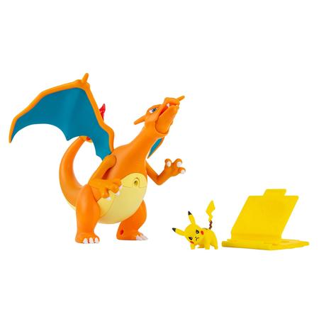 Imagem de Pokemon Charizard Deluxe Feature Figure - Inclui 7 polegadas Interactive Charizard Figure Plus 2-inch Pikachu Figure with Figure Launcher - Authentic Details