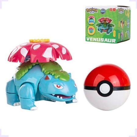 Brinquedo Pokemon Charizard + Venusaur Dentro De Pokebola