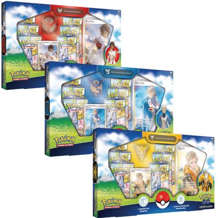 Pokemon GO BOX Equipe Valor Sabedoria e Instinto 31343 Jogo Cartas de Mesa  Baralho Batalha Cartinhas
