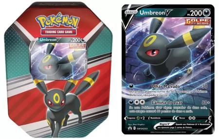 Coleção Cartas Pokemon Evoluções de Eevee Herois V Lata 25 Cartas