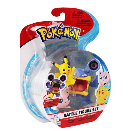 Pokemon Battle Figure Loudred, Pikachu e Jigglypuff - 2603 sunny