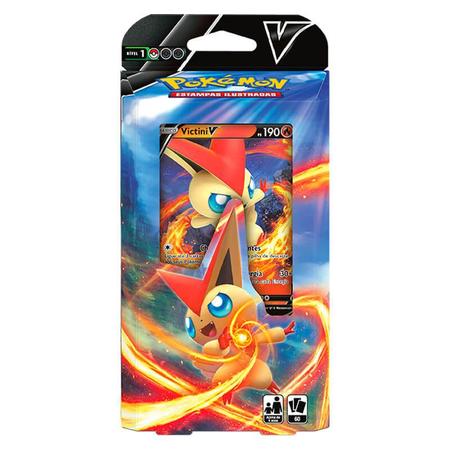 Baralho Pokémon tcg Lata V Forces - Aleatória no Shoptime