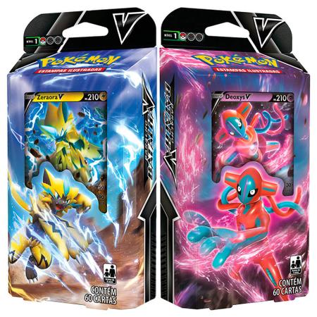 2 Decks Pokémon Baralho Batalha V Deoxys V e Zeraora V Copag