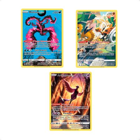 Pokemon TCG Estampas Ilustradas 3 Latas Articuno Zapdos Moltres De Galar  Realeza Absoluta Copag - 32193 - Distribuidora Tropical Santos