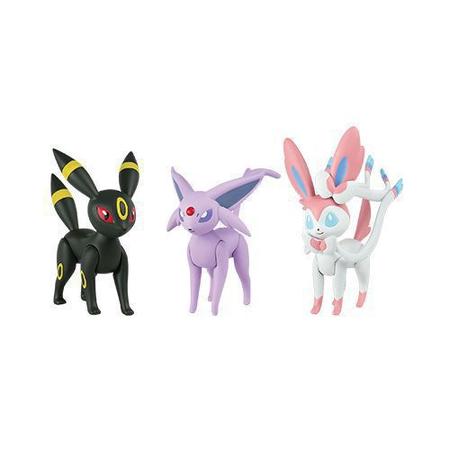 Pokémon Trio Umbreon, Sylveon & Espeon Evoluções Eevee - Takara