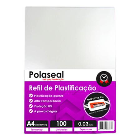 Imagem de Polaseal Plástico para Plastificação A4 220x307mm 0,03 100un