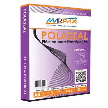 Imagem de Polaseal Plástico para Plastificação A4 220x307x0,03mm 50un