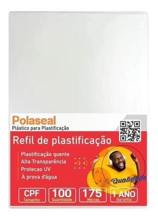 Imagem de Polaseal Plástico para Plastificação CPF 66x99x0,07mm 100un