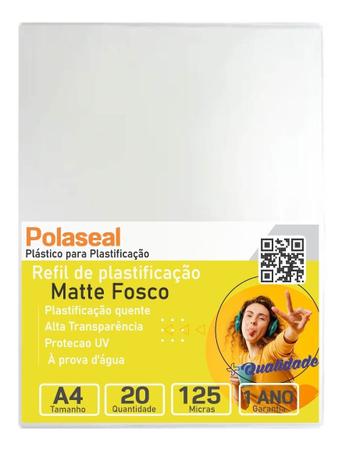 Imagem de Polaseal Plástico Para Plastificação Fosco A4 0,05mm 20un