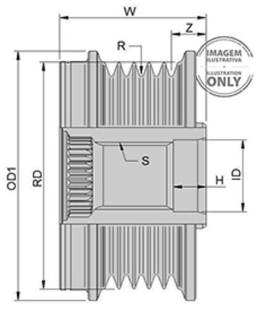 Imagem de Polia Roda Livre Para Alternador Oap Chrysler, Jeep, Mercedes-Benz 5395 - Zen