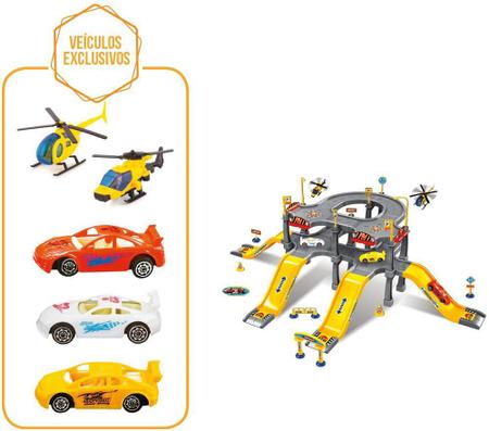 ENCERRADO] Pista de Carrinhos Helicóptero Double Park Speedster 77 Peças -  Polibrinq, PK002 - Promoções do Dia