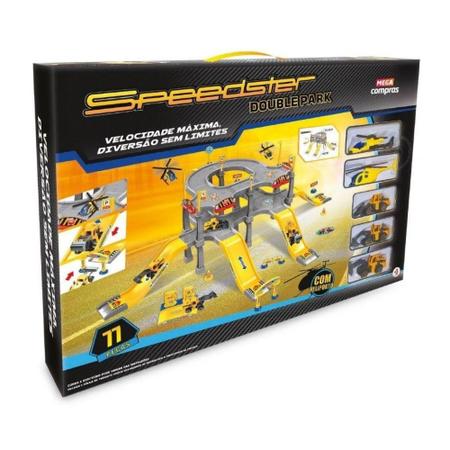 Pista de Carrinhos Helicóptero Double Park Speedster 77 Peças